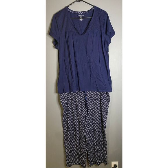 Croft & Barrow Anchor Short Sleeve Pajama Lounge Set Size XXL - Picture 1 of 6